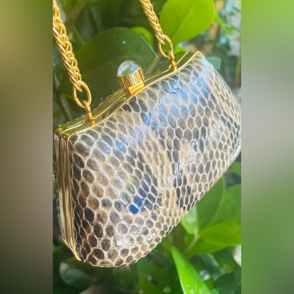 Mini bag / gold plated /faux skin - Picture 8 of 10